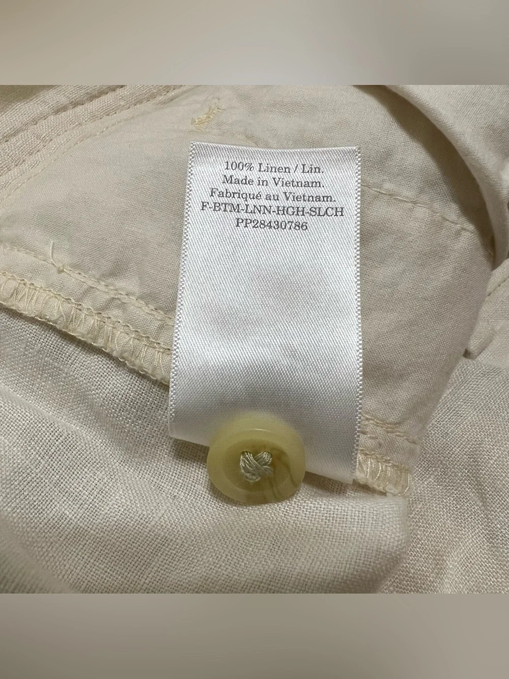 Everlane The Linen Way-High Drape Pant Wide-Leg Bone Cream Size 8